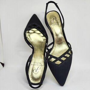 Adrianna Papell Women's Black Leather Closed Toe High-Heel Size 6M